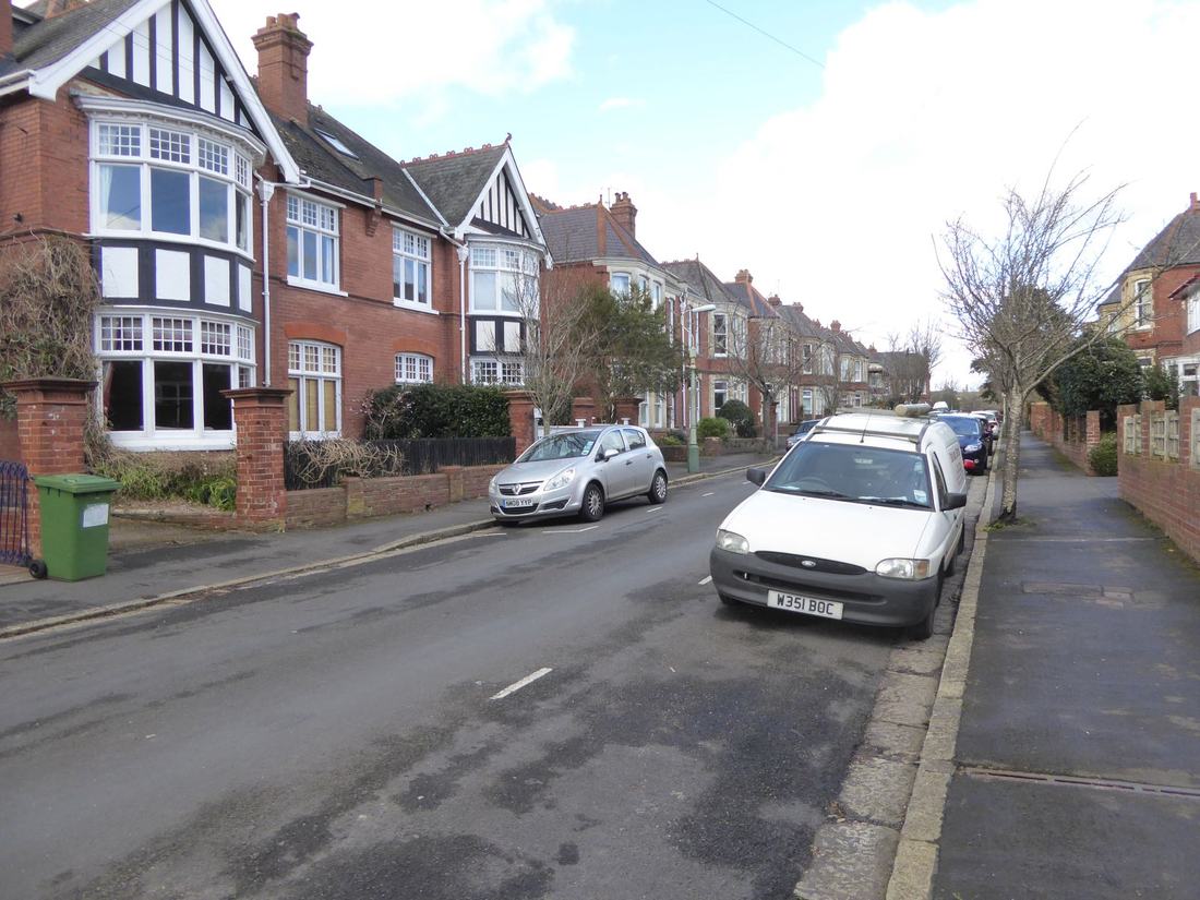 Semi-detached houses on a residential road