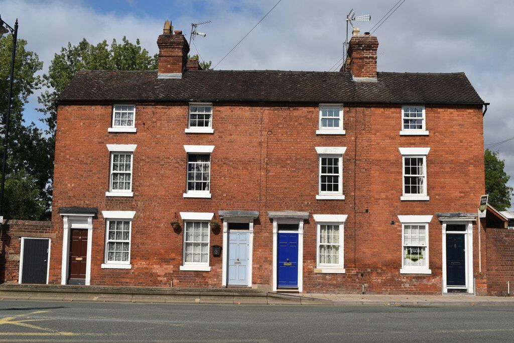Terraced red brick houses