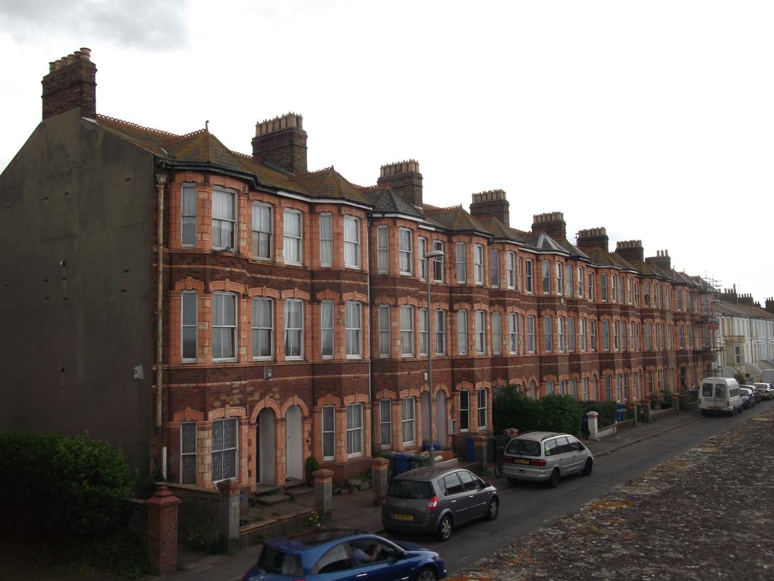 A red brick row of houses